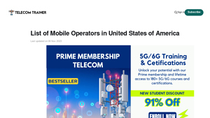 List of Mobile Operators in United States of America - Telecom Trainer - mobile phone carriers usa