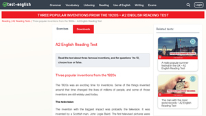 Three popular inventions from the 1920s – A2 English Reading Test - inventions of usa