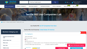 Textile manufacturing Mill in Usa | All types of textile mills list in Usa - textile usa