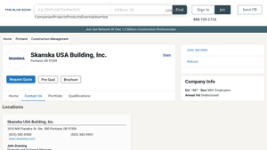 Skanska USA Building, Inc. - Locations and Key Contacts | ProView - skanska usa civil inc