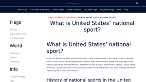 What Is United States' National Sport? - TheFlags.org - national sport of usa