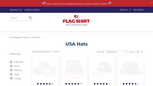 American Flag Hats - The Flag Shirt - caps made in usa