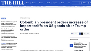 Colombian president orders increase of import tariffs on US goods after ... - colombia exports to usa