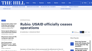 Rubio announces end of USAID - The Hill - united states agency for international development usaid