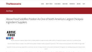 Above Food Solidifies Position As One of North America's Largest ... - chickpea exporter usa