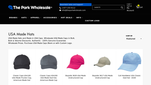 Wholesale USA Made Hats in Bulk - The Park Wholesale - caps made in usa