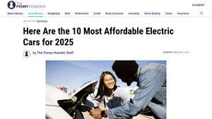 The 10 Most Affordable Electric Cars for 2025 - The Penny Hoarder - cheap electric cars usa