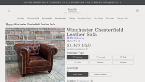 Winchester Chesterfield Leather Sofa | Rising Tide Design Co. - leather sofa made in usa