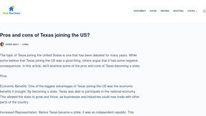 Pros and cons of Texas joining the US? - Think Real State - part of texas in usa