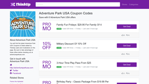 Adventure Park USA Coupons and Promo Codes | ThinkUp - adventure park usa deals