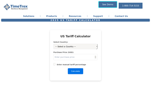 US Tariff Calculator - TimeTrex - customs duty calculator usa