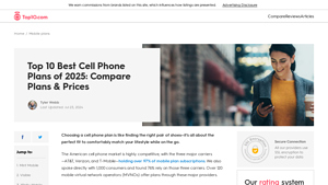 Top 10 Best Cell Phone Service Providers 2025 - mobile phone carriers usa