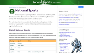 List of National Sports - national sport of usa