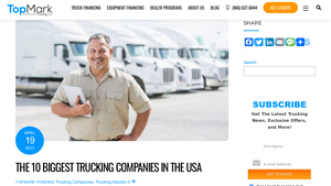 The 10 Biggest Trucking Companies in the USA - TopMark Funding - largest trucking companies in usa