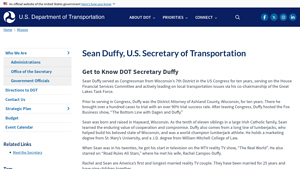 Sean Duffy, U.S. Secretary of Transportation - secretary of transportation usa