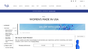 Beachwear for Women: Sun Protection Clothing - Made in USA - Tuga - swimsuits made in usa