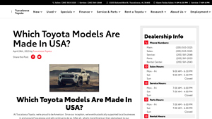 Which Toyota models are made in the USA? | Tuscaloosa Toyota - toyota made in usa