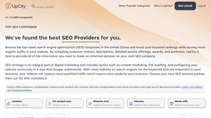 Top 30 SEO Companies - June 2025 Reviews - UpCity - search engine optimization companies in usa