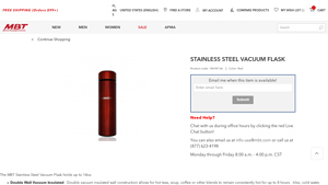Stainless Steel Vacuum Flask - MBT Shoes - vacuum flask made in usa
