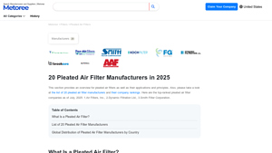 20 Pleated Air Filter Manufacturers in 2025 - Metoree - hvac pleated filter manufacturers usa