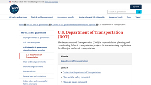 U.S. Department of Transportation (DOT) | USAGov - usa transport