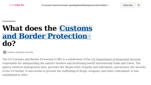 What does the Customs and Border Protection do? | USAFacts - customs and border protection usa