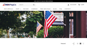 Free-spinning Flag Pole & Mounting Bracket by USA Flag Co. - usa made flag pole