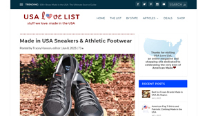 Made in USA Sneakers & Athletic Footwear • USA Love List - tunnlis company in usa