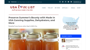 Made in USA canning supplies, dehydrators, and more - USA Love List - dehydrator made in usa