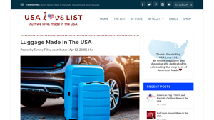 Luggage Made in The USA - USA Love List - suitcase made in usa