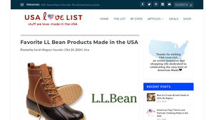 Favorite LL Bean Products Made in the USA - USA Love List - ll bean made in usa