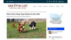 Non-Toxic Dog Toys Made in the USA - USA Love List - puppy toys made in usa