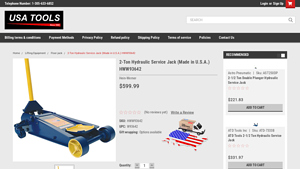 2-Ton Hydraulic Service Jack (Made in U.S.A.) HWW93642 - floor jack made in usa