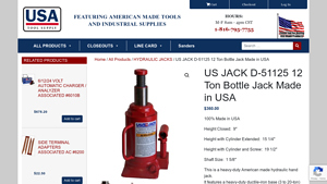 12 Ton Bottle Jack - U.S. Jack - USA Made - USA Tool Supply - jack made in usa