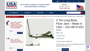 4 Ton Long Body Floor Jack - Made in USA - USJ #D-51223 - floor jack usa made