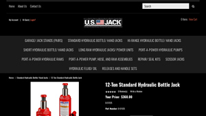12-Ton Standard Hydraulic Bottle Jack-D-51125 - jack made in usa