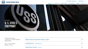 About Us - Locations - www.ussteel.com - steel mills in usa map