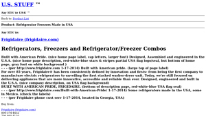 U.S. Stuff Product - Refrigerators And Freezers Made in USA - usa made freezers