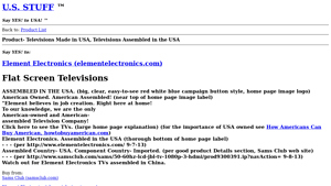 U.S. Stuff Product - Televisions Made in USA, Televisions Assembled in ... - televisions made in usa