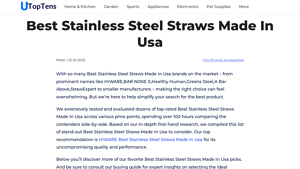 Best Stainless Steel Straws Made In Usa In 2024 - utoptens.com - stainless steel drinking straws made in usa