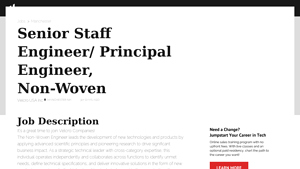Senior Staff Engineer/ Principal Engineer, Non-Woven - Uvaro - velcro usa careers