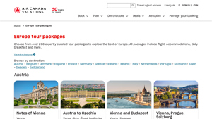Europe Tour Packages - Air Canada Vacations - travel packages to europe from usa