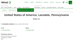 Valmet location in United States of America, Lansdale - lansdale pa 19446 usa