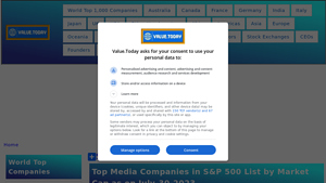Top Media Companies in S&P 500 - value.today - largest media companies in usa