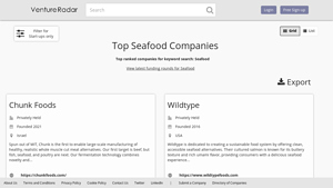 Top Seafood companies | VentureRadar - seafood manufacturers in usa