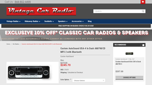 Custom AutoSound USA-4 in Dash AM/FM/CD MP3 - Vintage Car Radio - custom autosound usa