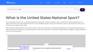 What is the United States National Sport? - Vocab Dictionary - national sport of usa