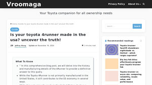 Is your toyota 4runner made in the usa? uncover the truth! - toyota made in usa