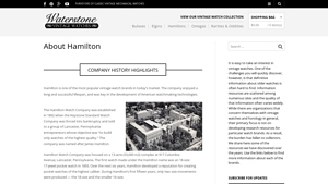 About Hamilton - Waterstone Watches - hamilton watch company usa