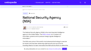 What Is the National Security Agency (NSA)? | Webopedia - national security agency usa